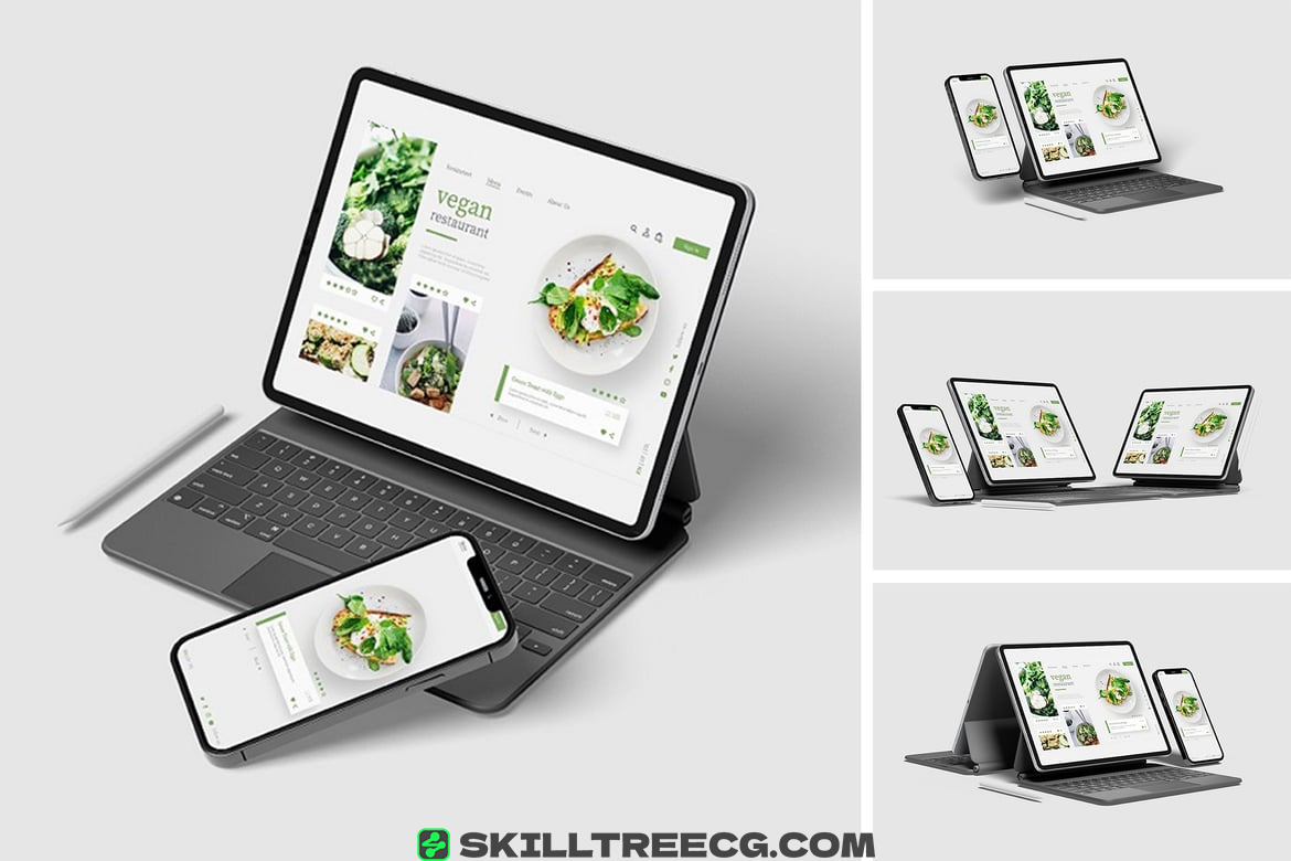 iPad Pro with iPhone 12 Pro Mockup（189859）-技能树
